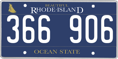 RI license plate 366906
