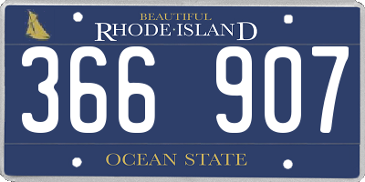 RI license plate 366907