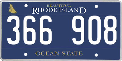 RI license plate 366908