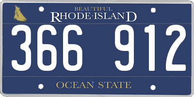 RI license plate 366912