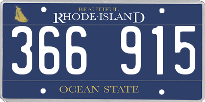 RI license plate 366915