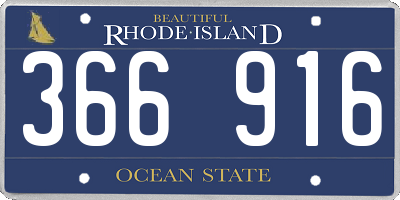 RI license plate 366916