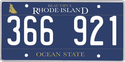 RI license plate 366921