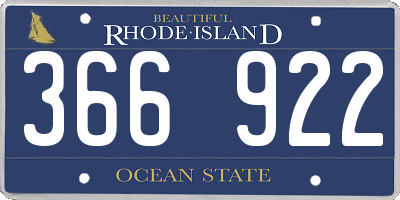 RI license plate 366922