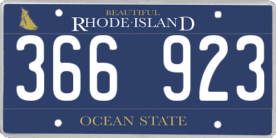 RI license plate 366923