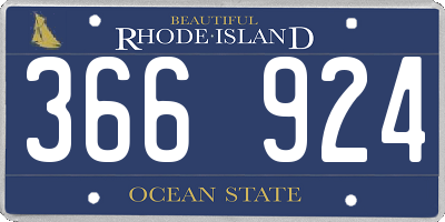 RI license plate 366924