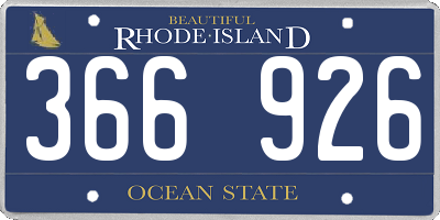 RI license plate 366926