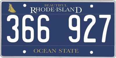RI license plate 366927