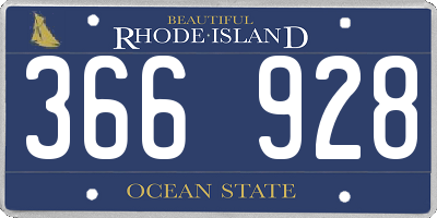 RI license plate 366928