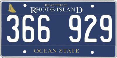 RI license plate 366929