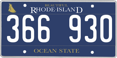 RI license plate 366930