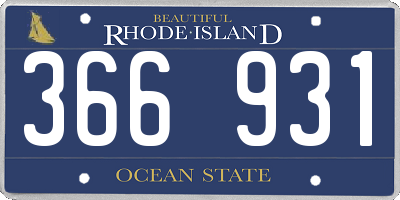 RI license plate 366931
