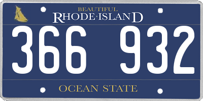 RI license plate 366932