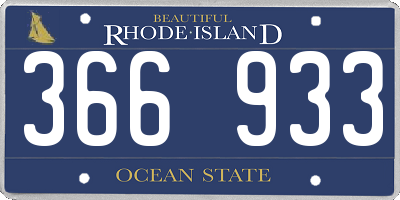 RI license plate 366933