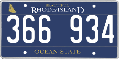 RI license plate 366934