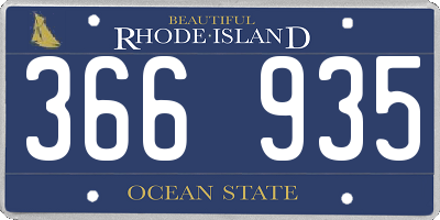 RI license plate 366935
