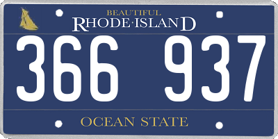 RI license plate 366937