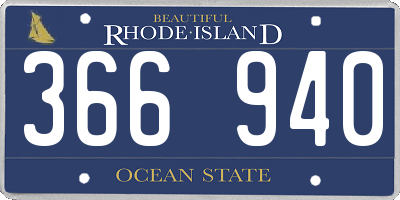 RI license plate 366940