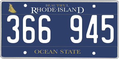 RI license plate 366945