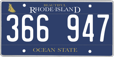 RI license plate 366947