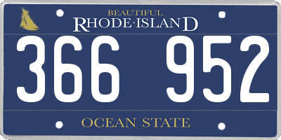 RI license plate 366952