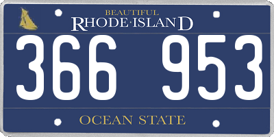 RI license plate 366953