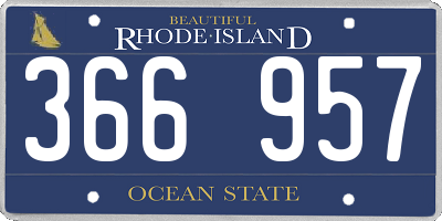 RI license plate 366957