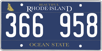 RI license plate 366958