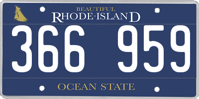RI license plate 366959