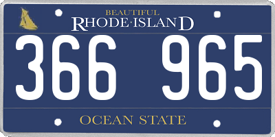 RI license plate 366965