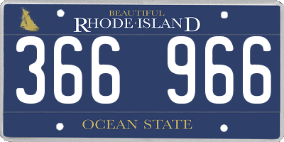RI license plate 366966
