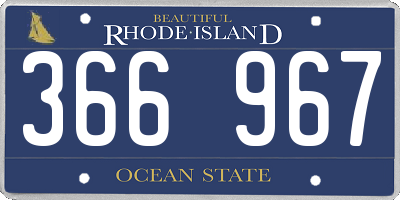 RI license plate 366967
