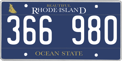 RI license plate 366980