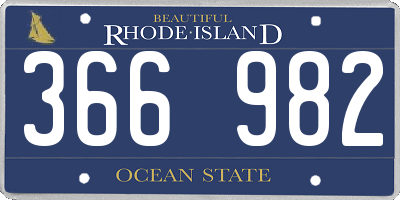 RI license plate 366982