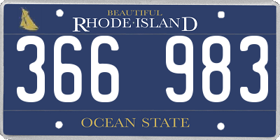 RI license plate 366983