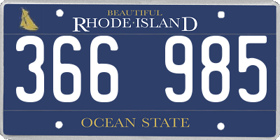 RI license plate 366985