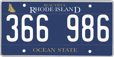 RI license plate 366986