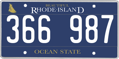 RI license plate 366987