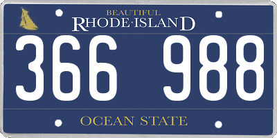 RI license plate 366988
