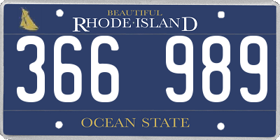 RI license plate 366989