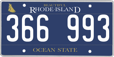 RI license plate 366993