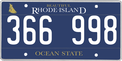 RI license plate 366998