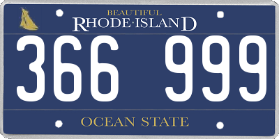 RI license plate 366999