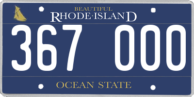 RI license plate 367000