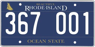 RI license plate 367001