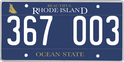 RI license plate 367003