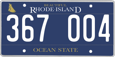 RI license plate 367004