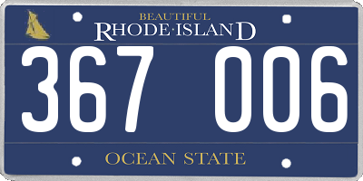 RI license plate 367006