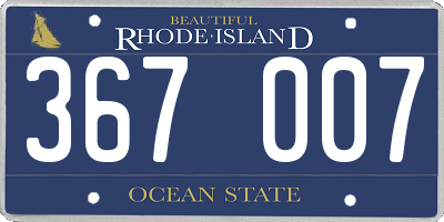 RI license plate 367007