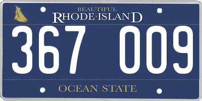 RI license plate 367009